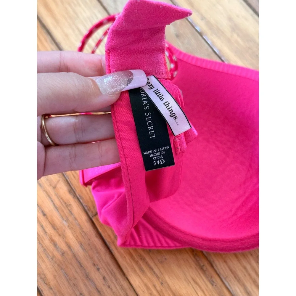 Y2K‎ 2000s Victorias Secret Sexy Little Things Pink Polka Dot Strap Push Up Bra